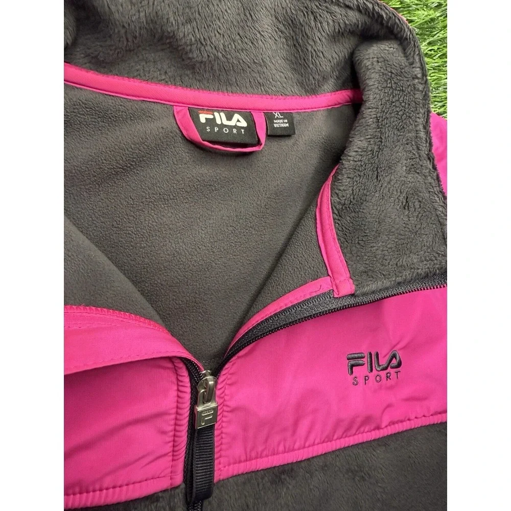 Fila Sport Women's Pink/Gray Jacket Size XL Polyester Running‎